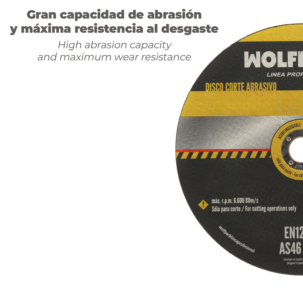 Disco Corte Abrasivo Piedra Fino Ø 115 x Ø 22 mm. Espesor 1,2 mm.