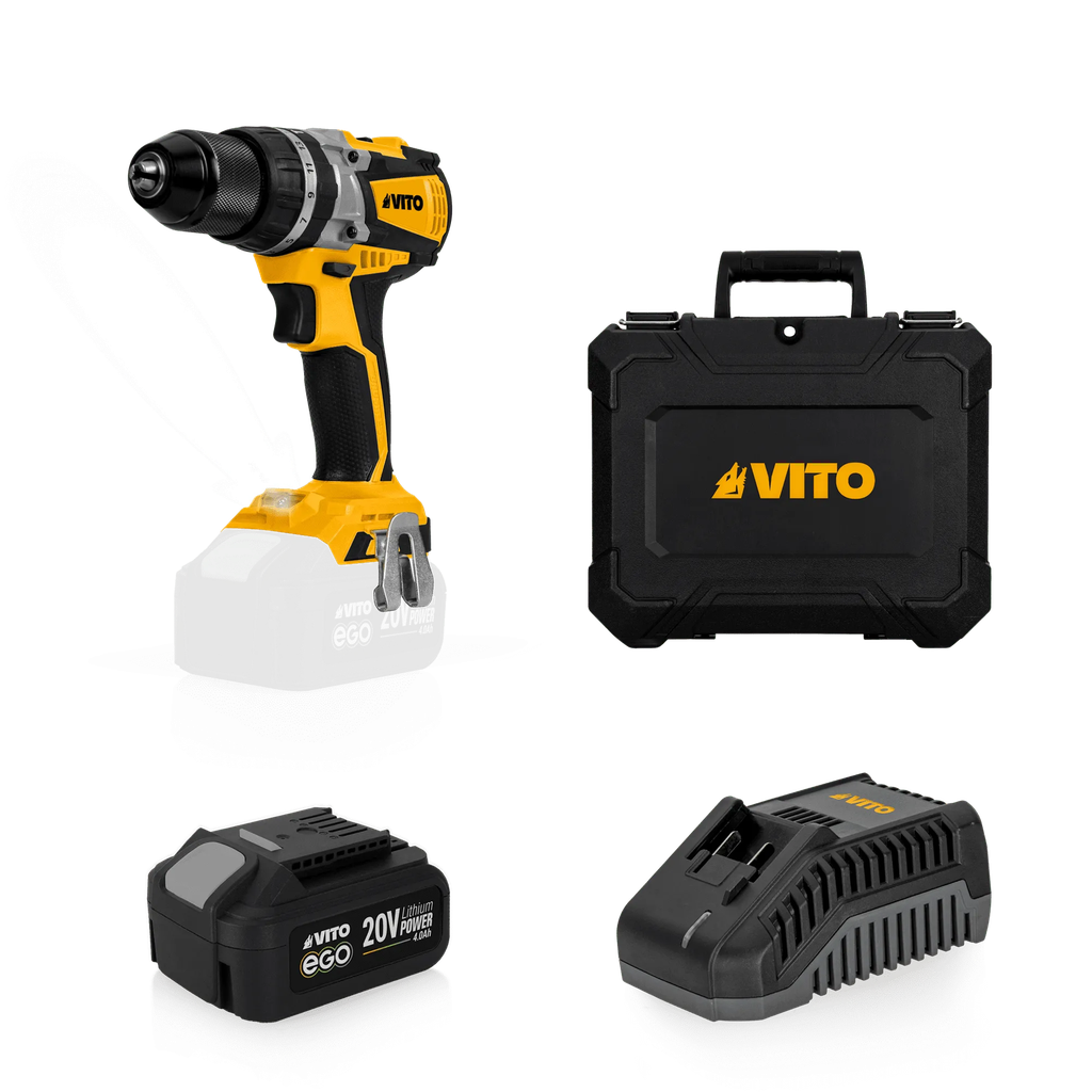 PACKEGOPRO: 20V Cordless Combi Drill 20V 60Nm