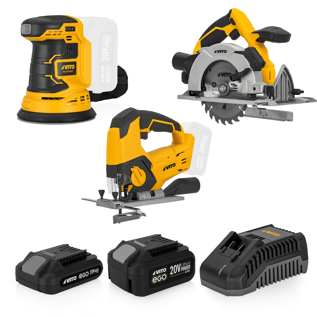PACK3EGO: Orbital Sander, Jig Saw, Circular Saw