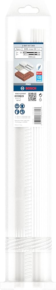 PRO SDS max-5C chisel set, 400 mm point, 25 x 400 mm flat, 2+2 units