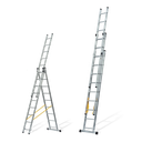 ESCALERA TRIPLE EXTENSIBLE CON PELDAÑOS CUADRADOS 3X2M