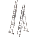 Square-Steps Triple Extension Ladder 3x3.5 M