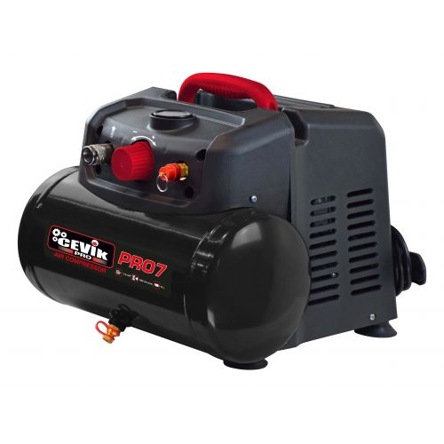 COMPRESOR MONOBLOCK CEVIK PRO 6 LITROS 1,5HP SIN ACEITE CA-PRO7N