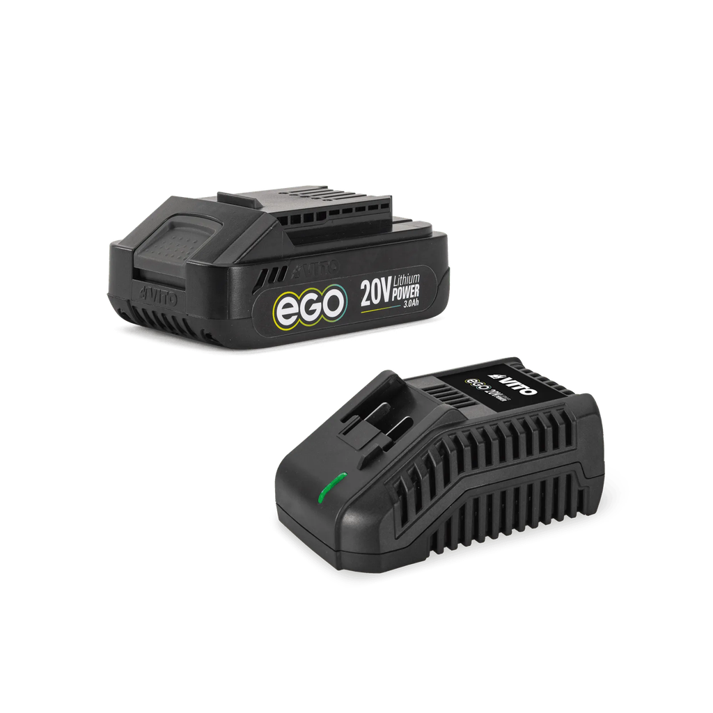 KIT STARTER EGO 3.0AH: 1X BATERÍA 20V 3AH + CARGADOR RÁPIDO
