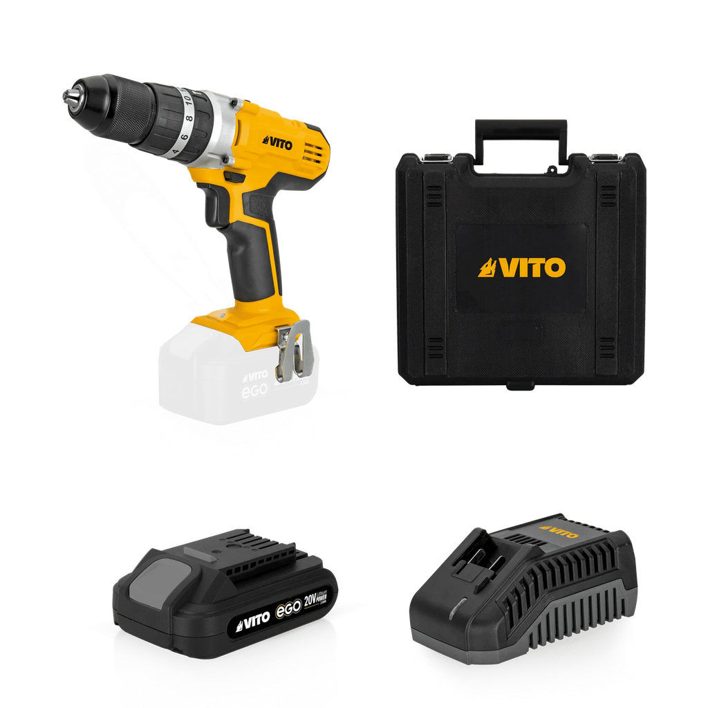 TALADRO EGO 20V LI, CON BATERÍA 2.0 AH, CARGADOR Y CAJA BMC