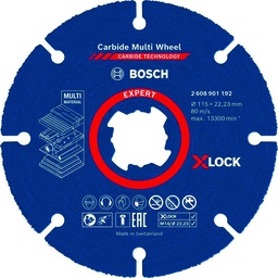 [2608901192] Disco de corte EXPERT Carbide Multi Wheel X-LOCK de 115 mm, 22,23 mm