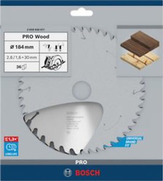 [2608640611] PRO Wood Circular Saw Blade, 184 x 2.6 x 30 mm, T36