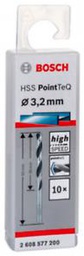 [2608577200] PointTeQ HSS Twist drill bit 3.2 mm: 10 units.