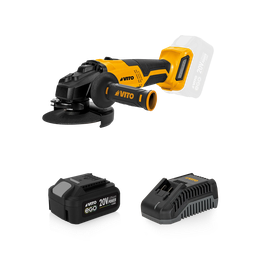 [PACK7EGO] AMOLADORA BRUSHLESS 20V - 115MM  + BATERÍA 4AH  + CARGADOR RÁPIDO 20V  + CAJA BMC
