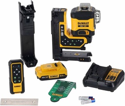 [DCLE34035D1] Nivel Láser autonivelante VERDE con contol remoto de 3 líneas 360° XR 18V con batería 18V Li-Ion 2Ah